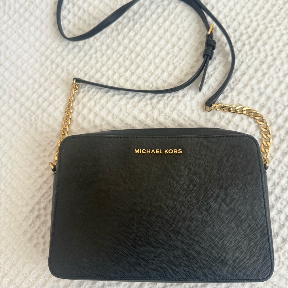 Michael Kors Black and Gold Crossbody Bag
